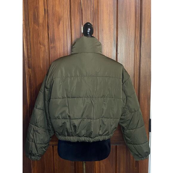 Army Green Women's Puffer Jacket, Size Large - Picture 6 of 6